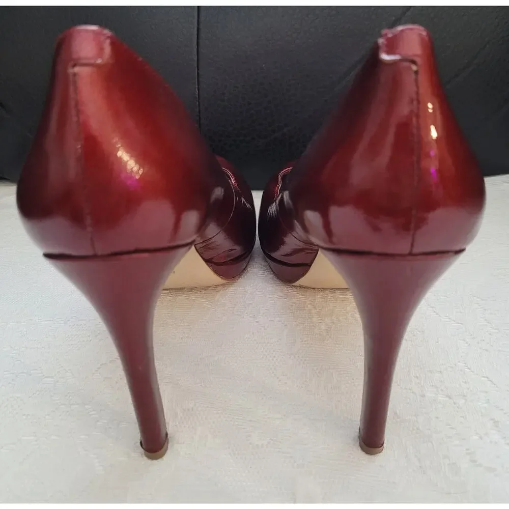 BCBGeneration Patent Leather Burgundy Stilettos, Sz. Approx 9